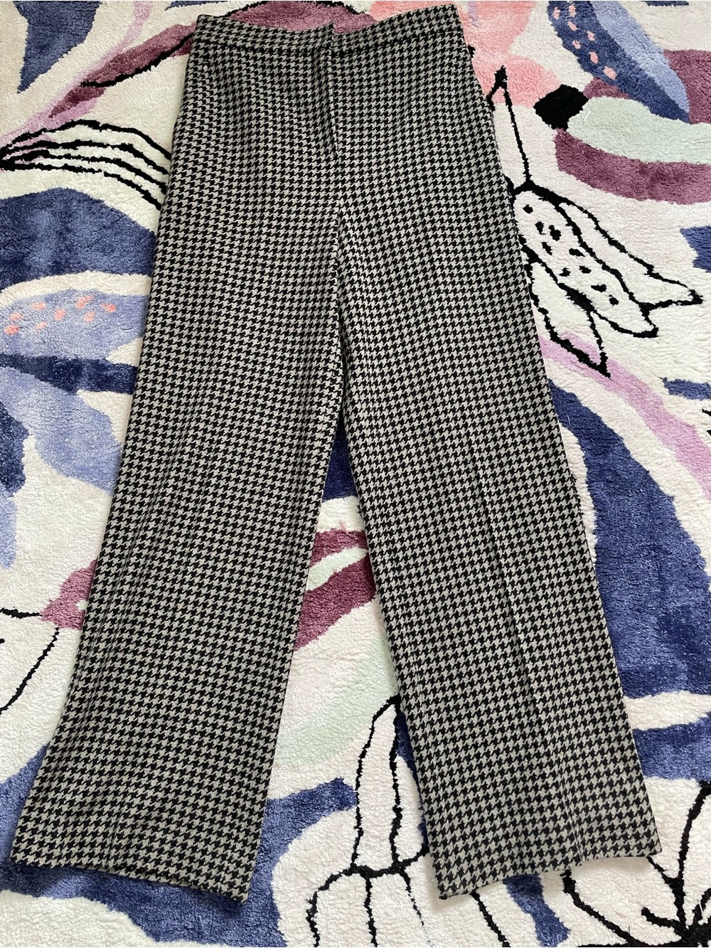 Max Mara mainline black grey houndstooth wool trouser pants 30" waist